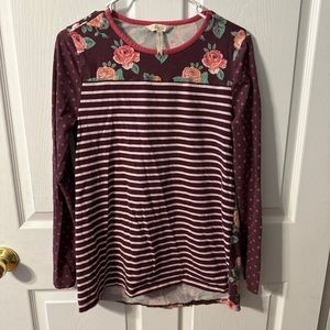 Matilda Jane’s women’s patterned baseball tee XS